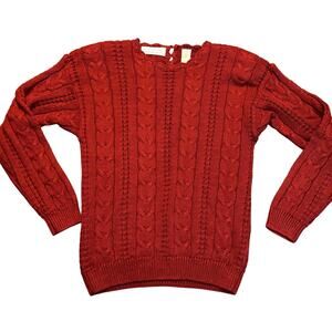 Vtg Irish Fisherman Wool Sweater Medium Cable Knit Holiday Grandma Acedemia